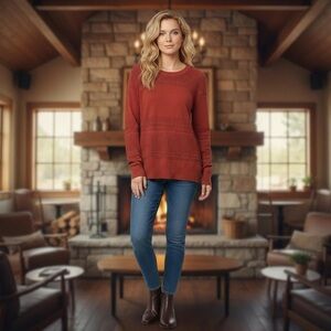 NWT Market & Spruce x Stitch Fix Terracotta Crewneck Sweater Lightweight Spring